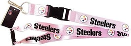NFL Pittsburgh Steeler Logo on Pink w/Black Lettering 24&quot; by 1&quot; Lanyard Keychain - £7.16 GBP