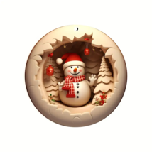 Car Ornament Backpack Accessory Decor - New - Wooden Snowman Ornament - £10.17 GBP