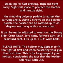 Fits Desert Eagle III.9/40/45SW Full Size Carbon St 4.43”BBL Paddle Holster#1233 image 10