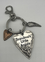 Key Chain Ganz Grandma&#39;s Little Angels 3 piece Charms on Keyring Hearts Wing - £6.98 GBP