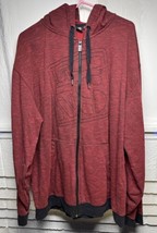 Vans Red &amp; Black Full Zip Up Hoodie Skateboarding Streetwear Men’s Size XXL - $19.34