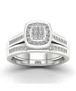 Authenticity Guarantee 
10K White Gold 1/2ct TDW Diamond Cluster Bridal ... - $699.99