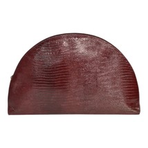 Vergani Vintage Half-Moon Extyra Large Clutch Burgundy Lizard-Embossed L... - $177.21