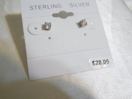 Department Store Sterling Silver Cubic Zirconia Stud Earrings R638 - £7.72 GBP