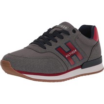 Tommy Hilfiger Men Low Top Lifestyle Sneakers Mainer Gray Canvas Athletic Shoes - £33.64 GBP