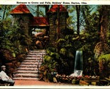 Entrance to Grotto and Falls Soldiers Home Dayton Ohio OH 1922 WB Postca... - $2.92