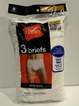 Men&#39;s White Hanes Tagless Cotton Briefs Comfort Soft Full Rise Size 2XL (44-46) - £8.63 GBP