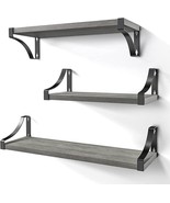 Floating Shelves Wall Mounted Set of 3, Rustic Wood Wall - £40.95 GBP