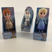 Disney Princess Petite Poseable Dolls 3.5&quot; Frozen II Figures Anna Elsa Olaf Lot - £23.69 GBP