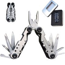 Multi Tool Mini Folding Pliers Wire Cutter Screwdriver Knife Opener Portabl - £20.02 GBP