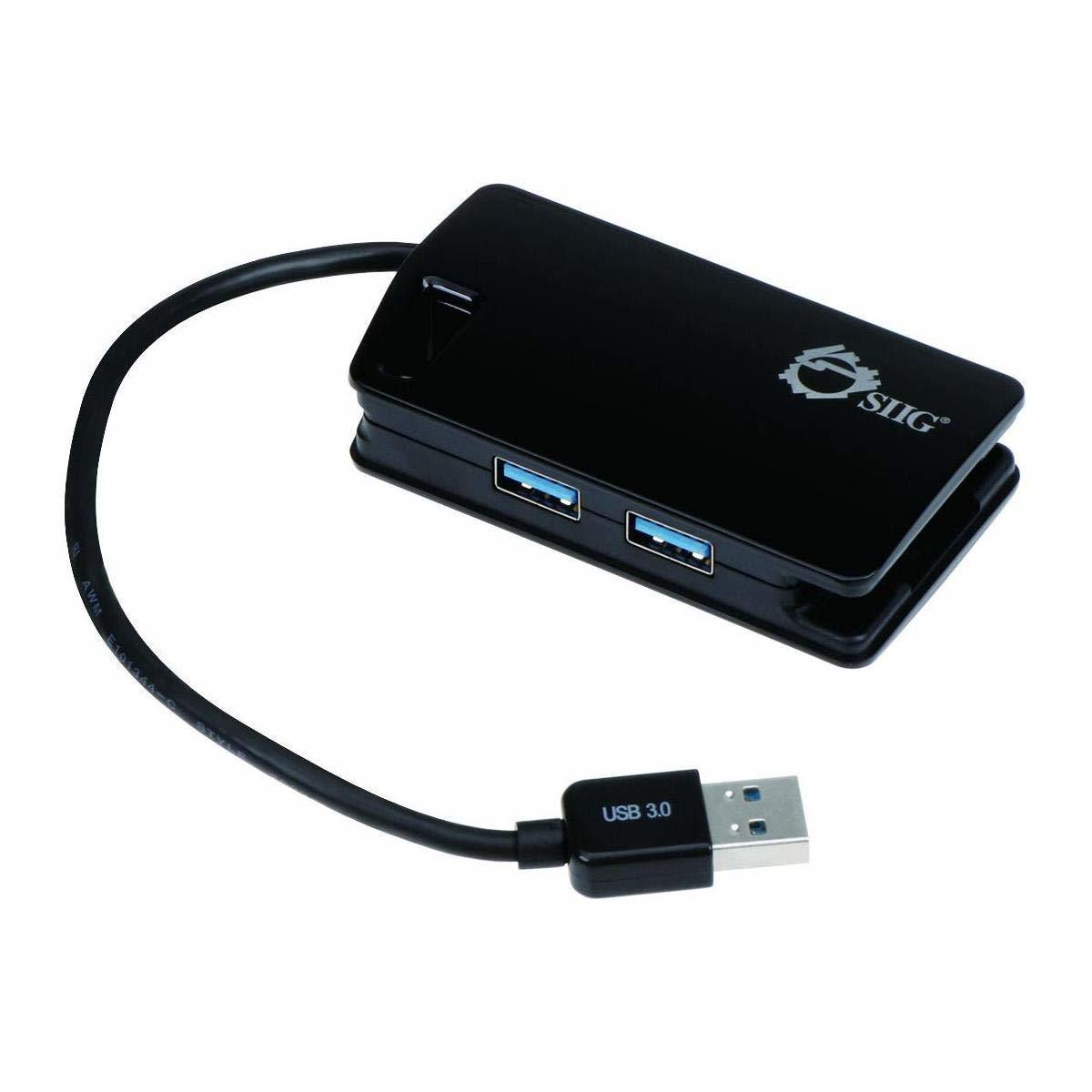 SIIG JU-H30812-S1 Super Speed USB 3.0 4,Port Hub, 4 Ports, Black - $32.68