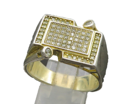 925 Sterling Silver  Vintage Topaz Encrusted Large Band Ring Sz 13  RG21192 - $80.95