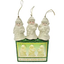 World Bazaars 3pc Santa Bell Hanging Ornaments Jade Collection in Original Box - £7.88 GBP