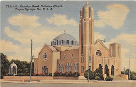 Tarpon Molle Florida S.Nicholas Greco Ortodosso Chiesa Cartolina c1940s - £7.38 GBP