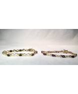 Sterling Silver Genuine Sapphire Amethyst Gold Vermeil Tennis Bracelets ... - £49.70 GBP
