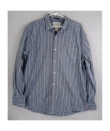 St Johns Bay Men&#39;s Classic Fit Gray Striped Dress Shirt Size XL 100% Cotton - $22.99 CAD
