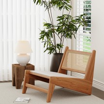 Haobo Home Rattan Chair Mid Century Modern Accent Chair For Reading Living Room - $181.97