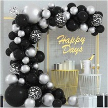 Black Silver Balloon Bonanza: 108-Piece Kit for Birthday, Wedding, Baby ... - $32.66