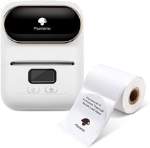 Phomemo-M110 Thermal Label Maker With One 50 X 50 Mm Label, Wireless, White. - £71.89 GBP