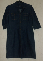 New Womens Nautica J EAN S Company Dark Wash Denim Shirt Dress Size 12 - £29.75 GBP