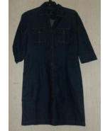 NEW WOMENS NAUTICA JEANS COMPANY DARK WASH DENIM SHIRT DRESS  SIZE 12 - $37.36