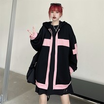 KOSAHIKI  Streetwear Zip Up Hoodie Y2k Graphic Women Men Goth Hoodie Grunge Over - £95.22 GBP