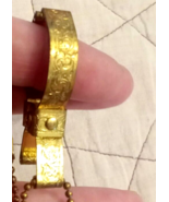 VTG Glove Clip Ball Shot Bead Clasp Keychain Gold Tone Scroll Embossed A... - $24.35 CAD