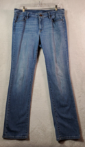 LOFT Jeans Womens Size 32 Blue Denim Cotton Pockets Flat Front Straight Leg - £13.46 GBP