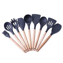 9pcs Set Multifunctional Kitchen Utensil Set Silicone &amp; Wood Spoons Shovel Spatu - £31.91 GBP