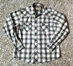 Wrangler Retro Shirt Men Large Plaid Pearl Snap Western Cowboy Rodeo Long Sleeve - £27.10 GBP