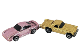 Hot Wheels Pink Porsche 959 &amp; Gold Ford Thunderbird T-Bird Chrome Gleam ... - $9.97