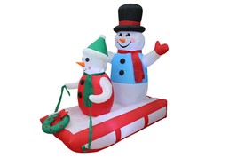 4 Foot Tall Christmas LED Inflatable Snowman Sleigh Wreath Yard Party Decoration - £47.95 GBP
