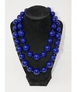 Ben-Amun Cobalt Navy Blue Chunky Beaded Necklace with Lobster Clasp - $49.99