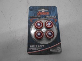 Marvel Avengers Captain America Car Wheel Tire Valve Caps Set Stems MVL-... - $279.41 MXN