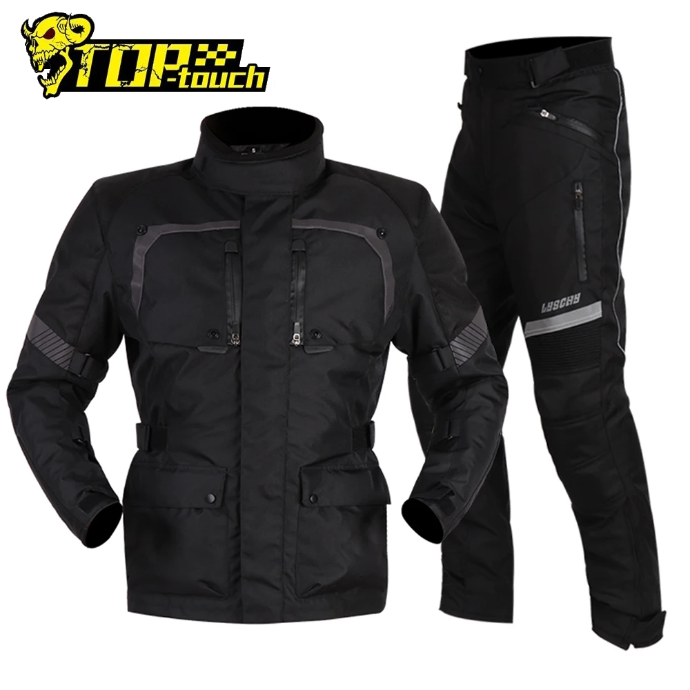 LYSCHY Winter Motorcycle Jacket Men Waterproof Motorbike Overcoat Pants - £92.34 GBP+