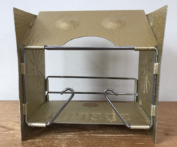 Vintage Sterno Single Burner Gold Metal Folding Portable Camping Camp Stove - £15.72 GBP