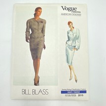 Vogue 2015 Sewing Pattern Bill Blass size 6 8 10 1980s Jacket Skirt Suit Vtg PT - £7.30 GBP