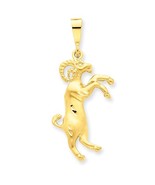 14K Yellow Gold Aries Zodiac Pendant - €290,84 EUR