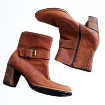 Clarks Indigo Rd. Brown Leather Mid Calf Heeled Heavier Weight Boots Siz... - £37.53 GBP