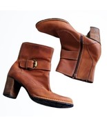 Clarks Indigo Rd. Brown Leather Mid Calf Heeled Heavier Weight Boots Siz... - £37.52 GBP