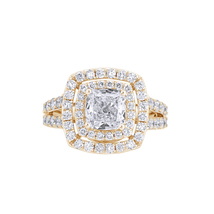 3 Carat Round Lab Grown Diamond Halo Ring 14K Yellow Ring for Women VVS-VS-FG - £1,637.97 GBP