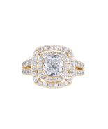 3 Carat Round Lab Grown Diamond Halo Ring 14K Yellow Ring for Women VVS-... - £1,655.80 GBP