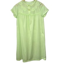 Vintage Nancy King Short Nylon Satin Nightgown Mint Green Size M Floral  - £23.40 GBP