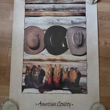 Vintage 1992 David Stocklein American Cowboy Hats Boots Poster Print 24x36 Inch - $44.88