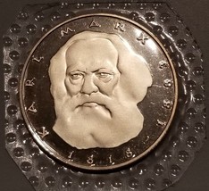 GERMANY 5 MARK PROOF CUNI COIN 1983 KARL MARX PROOF SEALED MINT BLISTER - $37.01