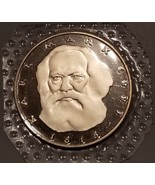 GERMANY 5 MARK PROOF CUNI COIN 1983 KARL MARX PROOF SEALED MINT BLISTER - $50.39 CAD