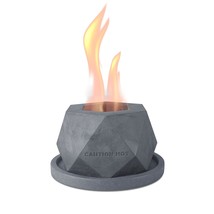 Concrete Tabletop Fire Pit With 6&quot; Dark Gray Base, Ethanol Fire Pit For Indoor&amp;O - £52.26 GBP