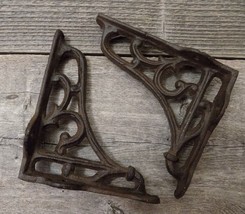 2 Antique Style Brace Wall Bracket Cast Iron Brackets SMALL 3 1/2&quot; X 3 7/8&quot; - £12.98 GBP