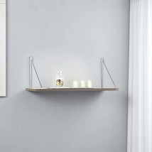 Palmer Floating Wall Shelf: Rustic Metal Book Decor (White/Chrome) - $54.99