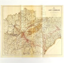Map Cumberland Army Civil War Reproduction 2004 21 x 18&quot; Military Histor... - £23.42 GBP
